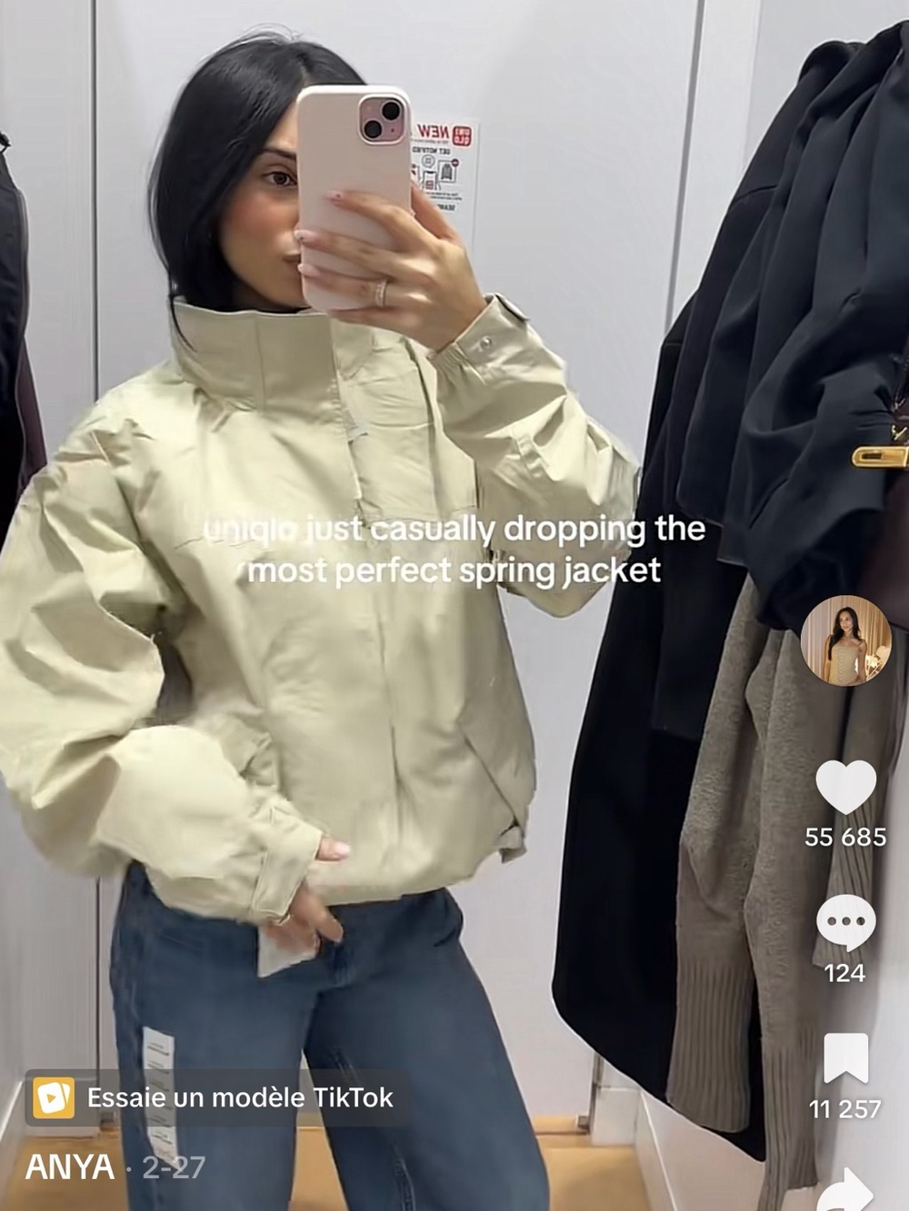 Uniqlo Light Cream Utility Jacket